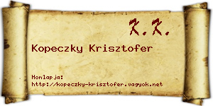Kopeczky Krisztofer névjegykártya